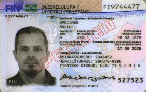 Finland Permanent Residence Card